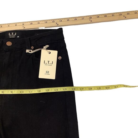 NWT LTJ Letter to Juliet Venice Jeans Womens Size 25 Black High-Rise Distressed - Picture 4 of 11